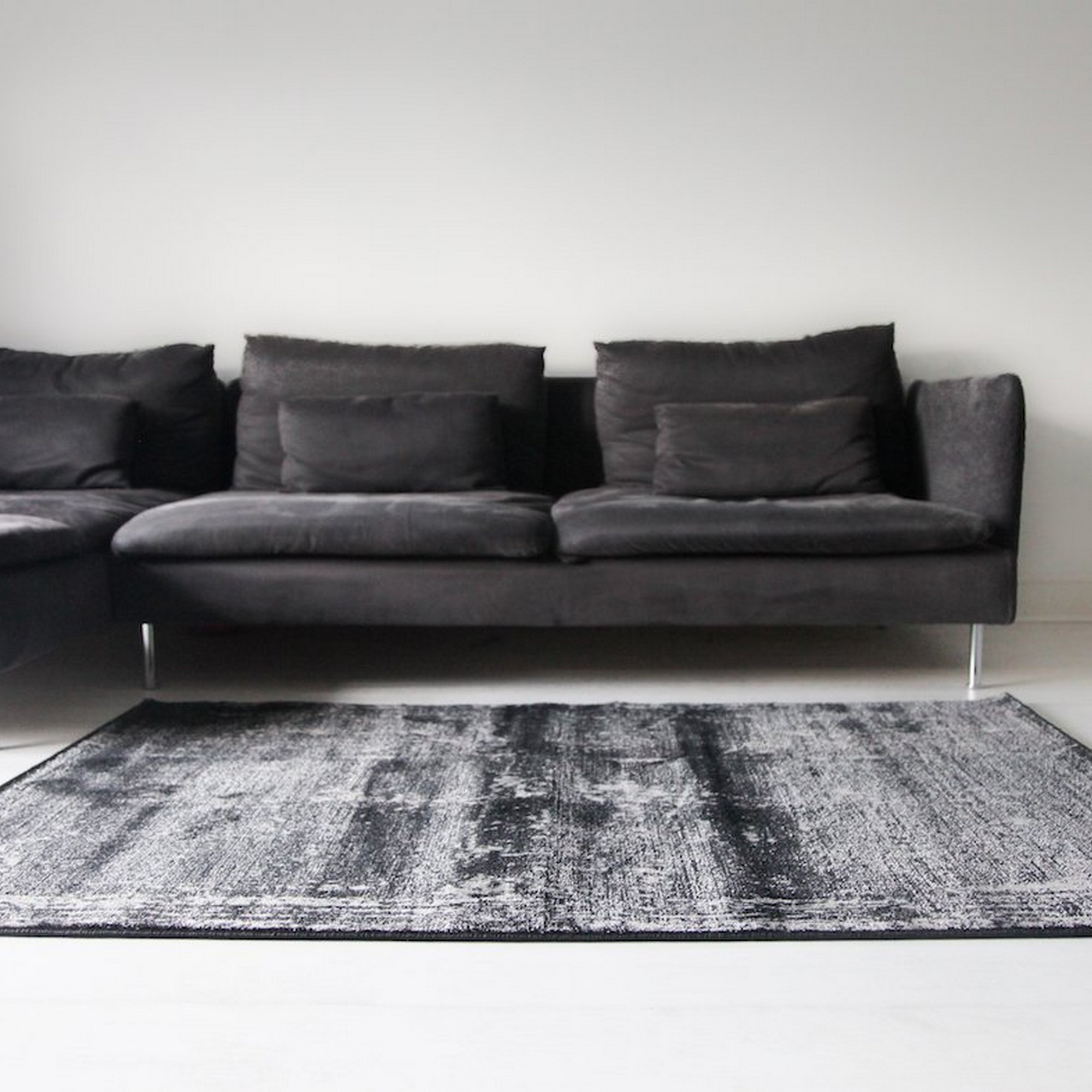 Aquarelle Graffiti Rugs in Black - Free UK Delivery - The Rug Seller